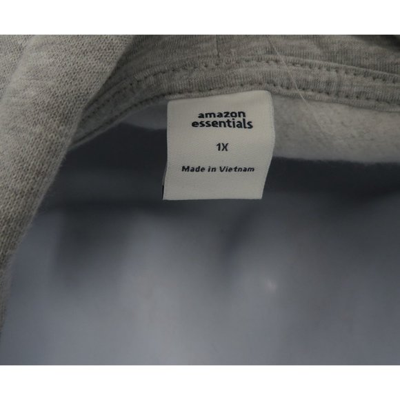 Amazon Essentials Women's French Terry Fleece Full-Zip Hoodie 1X Gray NWT - Picture 5 of 5